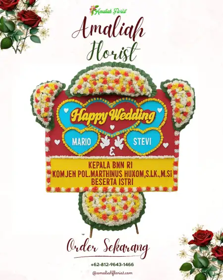 Papan Bunga Pernikahan Domiyang